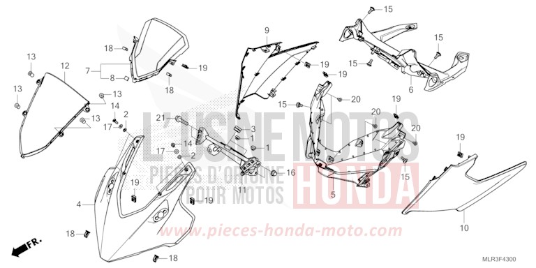 PANNEAU SUPERIEUR de CBR500R MAT GUNPOWDER BLACK METALLIC (NH436) 2026