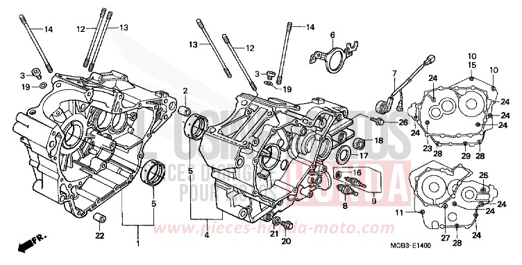 CARTER MOTEUR de Transalp CYNOS GRAY METALLIC (NH400) 2001