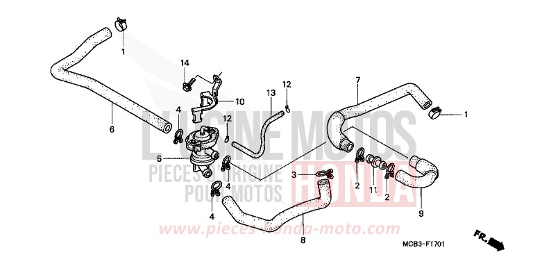 VALVE COMMANDE INJECTION D'AIR de Transalp CYNOS GRAY METALLIC (NH400) 2001