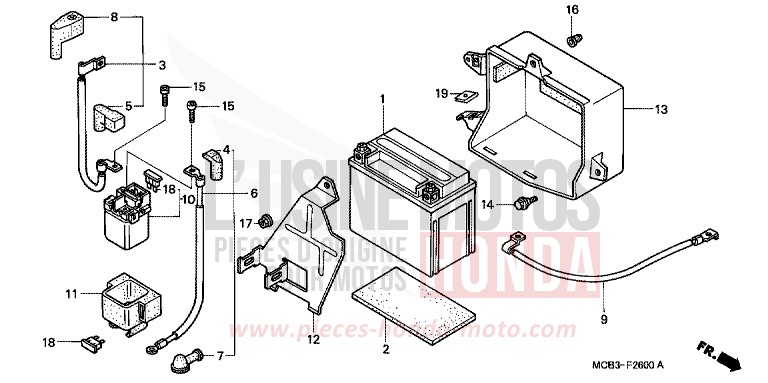 BATTERIE de Transalp CYNOS GRAY METALLIC (NH400) 2001