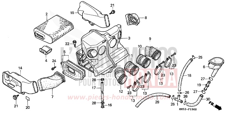 FILTRE A AIR (CBR1000FH/FJ/FM) de CBR1000F NOIR (NH1K) 1987