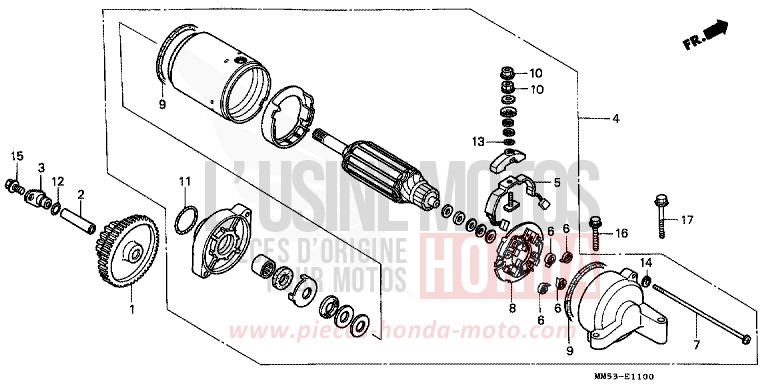 MOTEUR DE DEMARRAGE de CBR1000F KARAKORUM GRAY METALLIC-U (NH197E) 1987