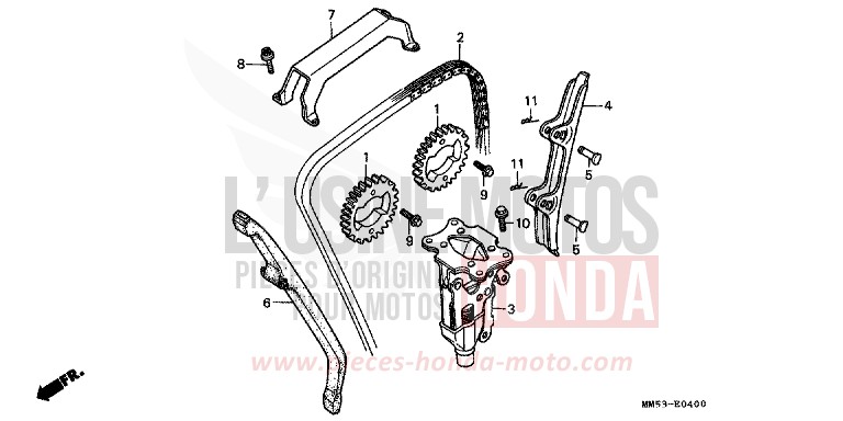 CHAINE A CAMES/TENDEUR de CBR1000F PEARL CRYSTAL WHITE (NH193H) 1988