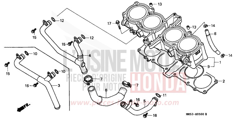 CYLINDRE de CBR1000F PEARL CRYSTAL WHITE (NH193H) 1988