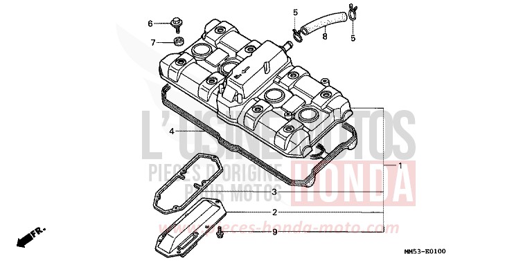 COUVERCLE DE CULASSE de CBR1000F PEARL CRYSTAL WHITE-A (NH193O) 1988
