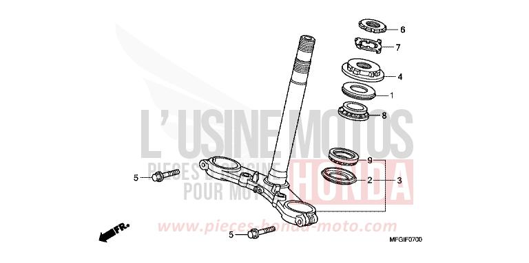TIGE DE DIRECTION de Hornet PEARL COOL WHITE (NHA16) 2010