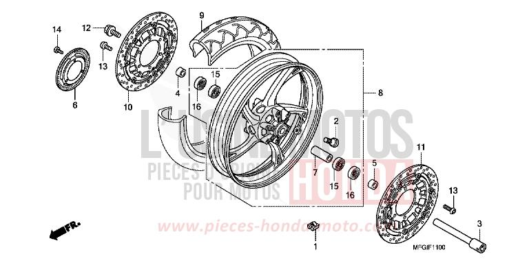 ROUE AVANT de Hornet PEARL COOL WHITE (NHA16) 2010
