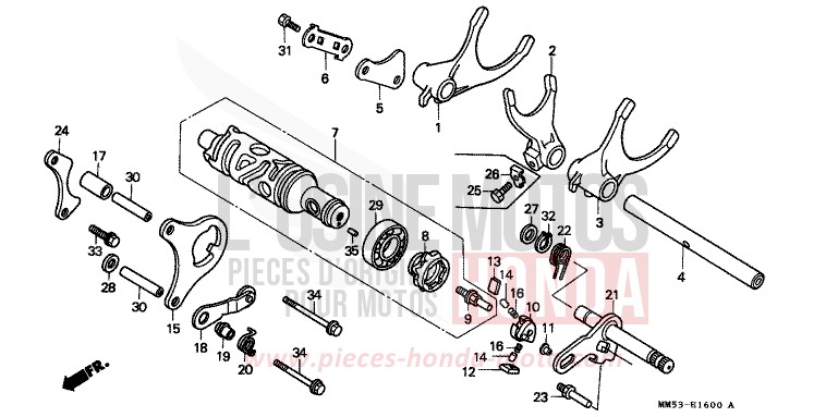BARILLET DE SELECTION de CBR1000F PASSION RED (R109A) 1989