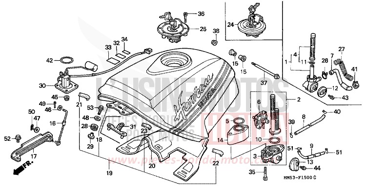 RESERVOIR A CARBURANT de CBR1000F PASSION RED (R109A) 1989