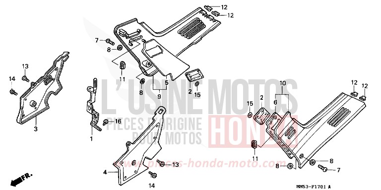 COUVERCLE LATERAL (CBR1000FK) de CBR1000F PASSION RED (R109A) 1989