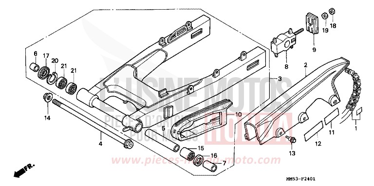 BRAS OSCILLANT (CBR1000FK) de CBR1000F PASSION RED (R109A) 1989