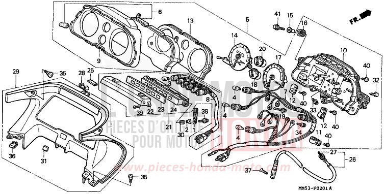 COMPTEUR (CBR1000FK) de CBR1000F PEARL CRYSTAL WHITE (NH193H) 1989