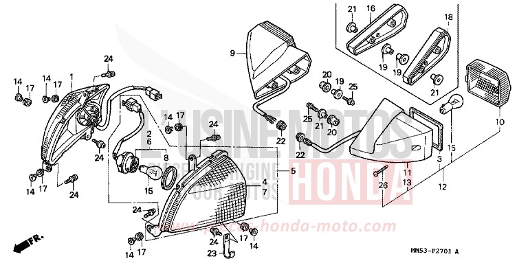 CLIGNOTANT (CBR1000FK) de CBR1000F PEARL CRYSTAL WHITE (NH193H) 1989