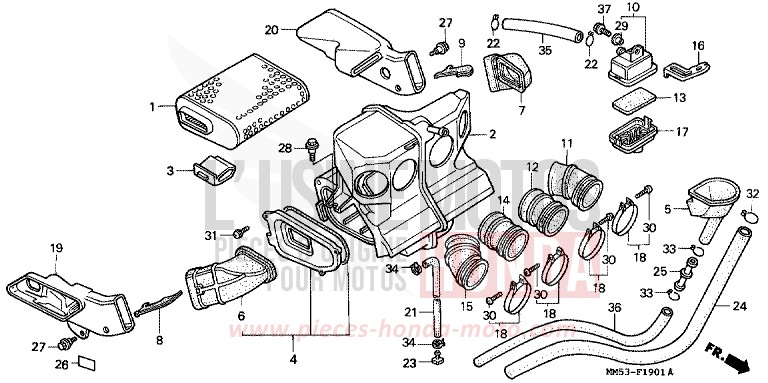 FILTRE A AIR (CBR1000FK) de CBR1000F PEARL CRYSTAL WHITE (NH193K) 1989