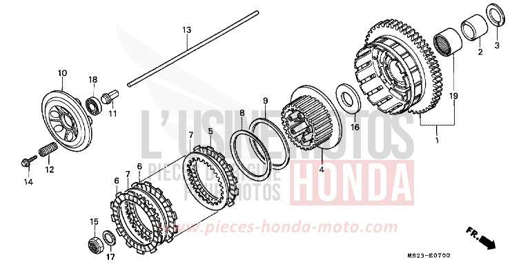 EMBRAYAGE de CBR1000F PASSION RED (R109A) de 1990