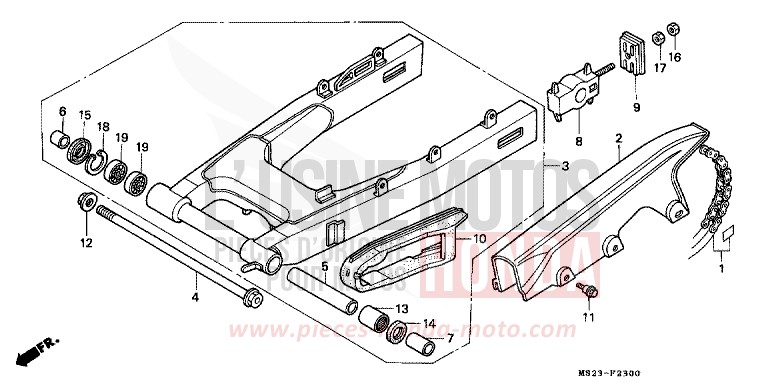 BRAS OSCILLANT de CBR1000F PASSION RED (R109A) de 1990