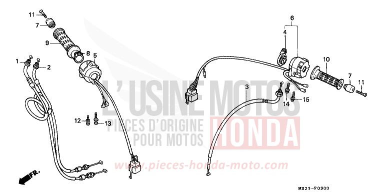 COMMUTATEUR/CABLE de CBR1000F PASSION RED (R109B) de 1990