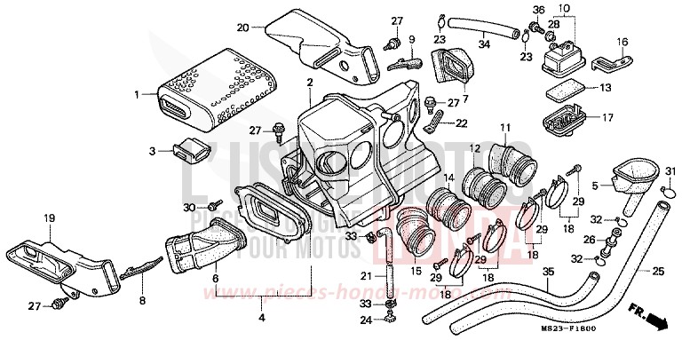 FILTRE A AIR de CBR1000F PASSION RED (R109B) de 1990
