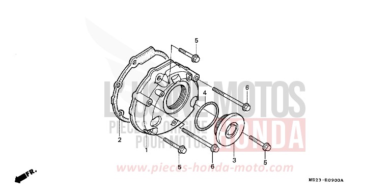 PANNEAU CARTER-MOTEUR G. de CBR1000F PEARL CRYSTAL WHITE (NH193K) 1990
