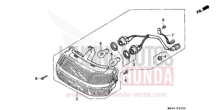 FEU ARRIERE de CBR1000F PEARL CRYSTAL WHITE (NH193K) 1990
