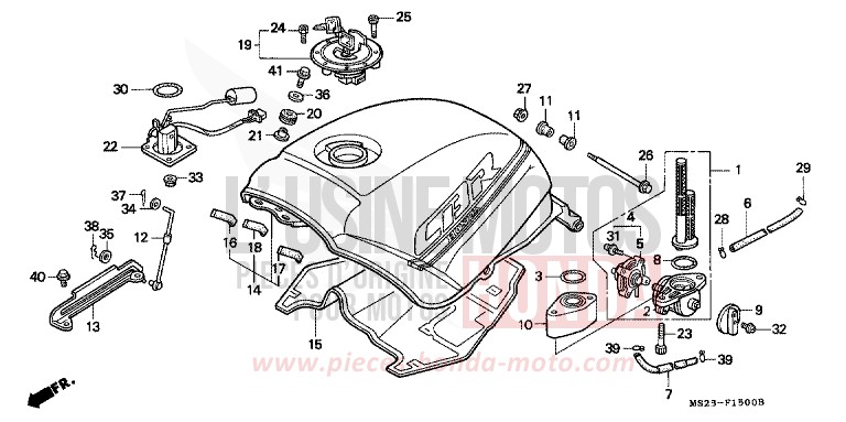 RESERVOIR A CARBURANT de CBR1000F NOIR (NH1K) 1991