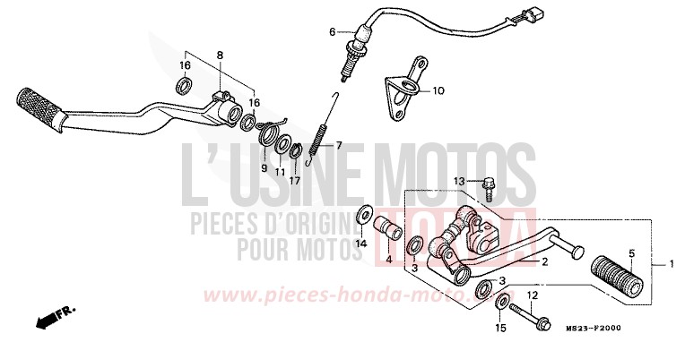 PEDALE DE FREIN/ PEDALE DE CHANGEMENT de CBR1000F NOIR (NH1K) 1991