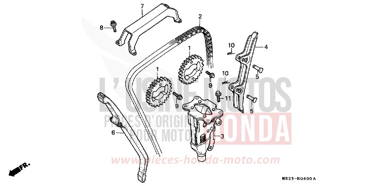 CHAINE A CAMES/TENDEUR de CBR1000F PEARL CRYSTAL WHITE (NH193K) 1991