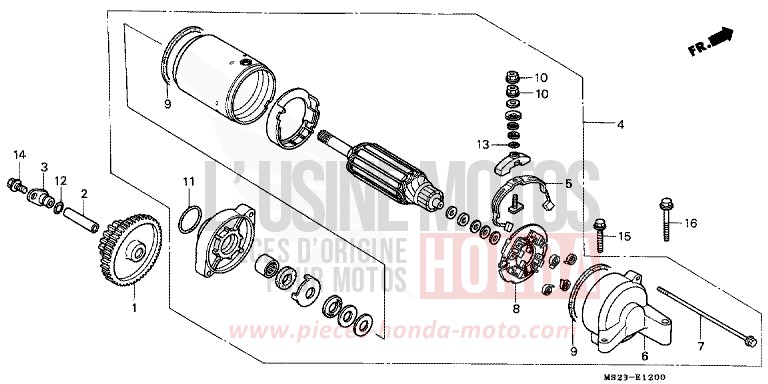 MOTEUR DE DEMARRAGE de CBR1000F NOIR (NH1K) 1992