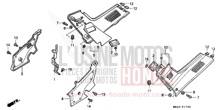 COUVERCLE LATERAL de CBR1000F NOIR (NH1K) 1992