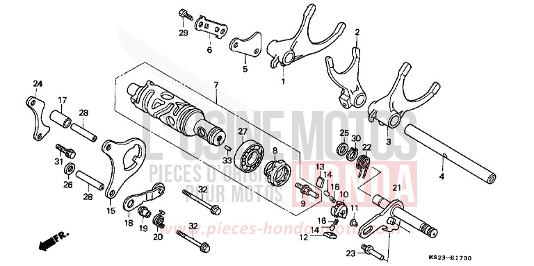 BARILLET DE SELECTION de CBR1000F PEARL CRYSTAL WHITE (NH193K) 1992
