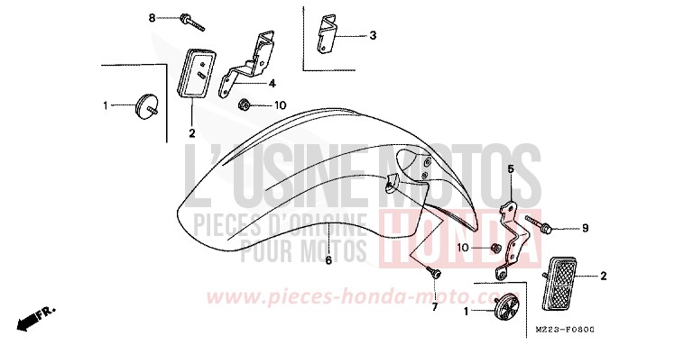 AILE AVANT de CBR1000F GRANITE BLUE METALLIC-U (PB184D) de 1993