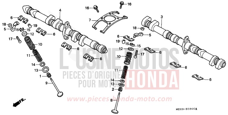 ARBRE A CAMES/SOUPAPE de CBR1000F LAPIS BLUE METALLIIC (PB257K) 1993