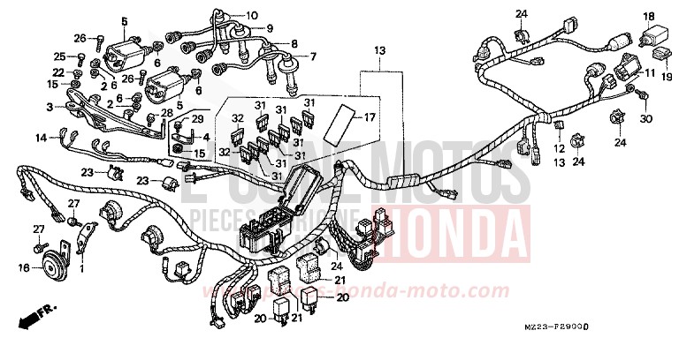 FAISCEAU DES FILS de CBR1000F MAGNA RED (R201A) 1994