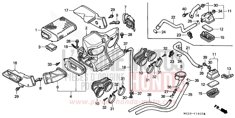 FILTRE A AIR de CBR1000F NOIR (NH1DA) 1995
