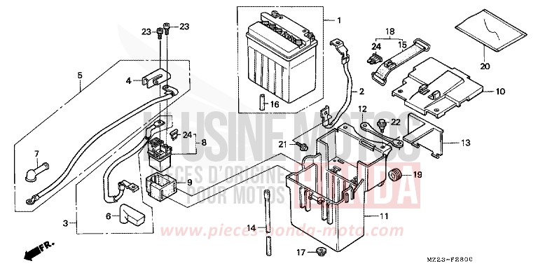 BATTERIE de CBR1000F NOIR (NH1DA) 1996