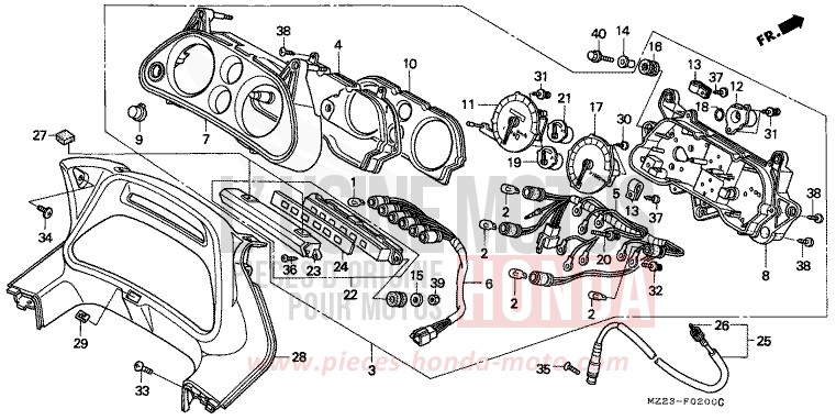 COMPTEUR de CBR1000F MAGNA RED (R201A) 1996