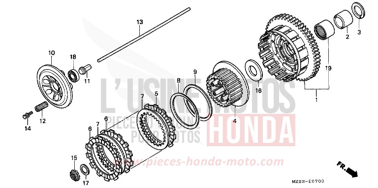 EMBRAYAGE de CBR1000F NOIR (NH1DA) de 1997