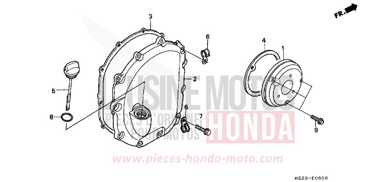 PANNEAU CARTER-MOTEUR D. de CBR1000F CANDY GLORY RED-U (R101E) 1997