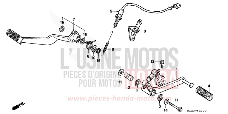 PEDALE DE FREIN/PEDALE DE CHANGEMENT de CBR1000F CANDY GLORY RED-U (R101E) 1997