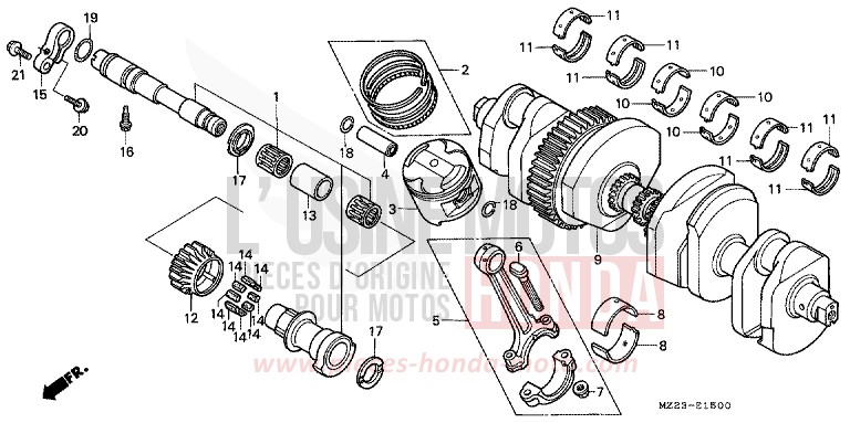 VILEBREQUIN/PISTON de CBR1000F MUTE BLACK METALLIC (NH359) 1999