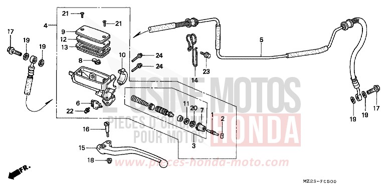 MAITRE-CYLINDRE de CBR1000F MUTE BLACK METALLIC (NH359) 1999
