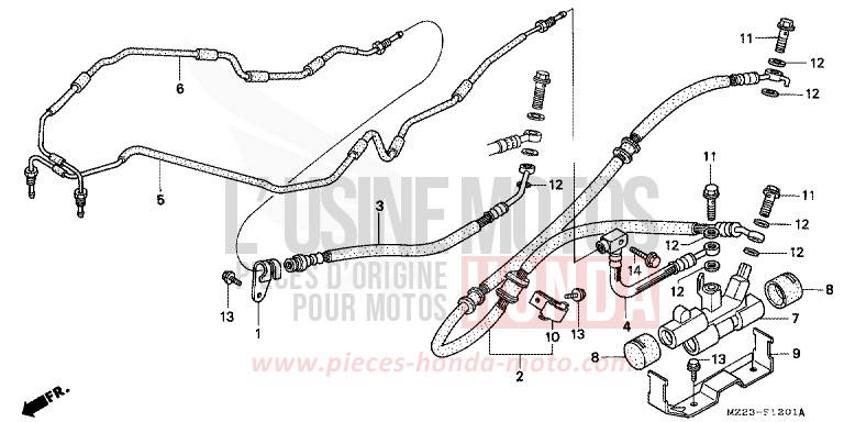 COMMANDE DE DOSAGE SOUPAPE de CBR1000F MUTE BLACK METALLIC (NH359) 1999