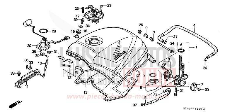 RESERVOIR A CARBURANT de CBR1000F PURE RED (R158) 1999