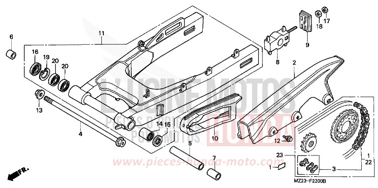 BRAS OSCILLANT de CBR1000F PURE RED (R158) 1999