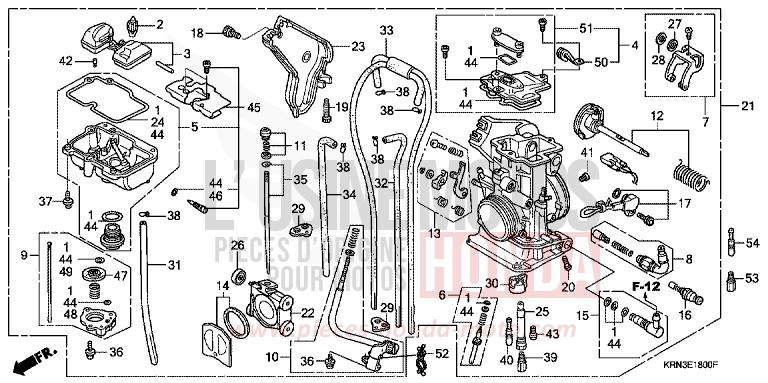 CARBURATEUR de CRF250R EXTREME RED (R292) 2004
