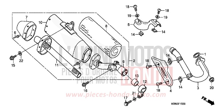 SILENCIEUX D'ECHAPPEMENT (CRF250R4) de CRF250R EXTREME RED (R292) 2004
