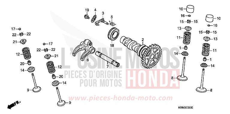 ARBRE A CAMES/SOUPAPE de CRF250R EXTREME RED (R292) 2005