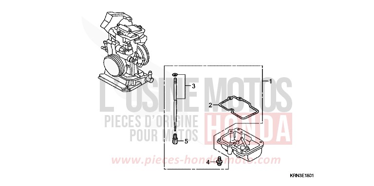 KIT, O.P. CARBURATEUR de CRF250R EXTREME RED (R292) 2005
