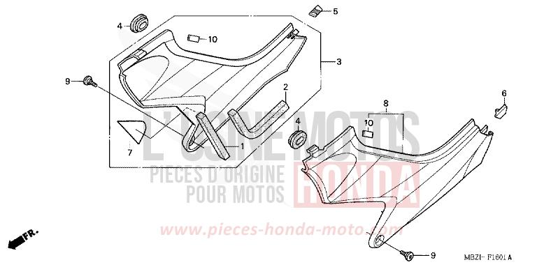 COUVERCLE LATERAL (CB600F3/4/5/6) de Hornet MAT SATIN BLUE METALLIC (B186) 2005