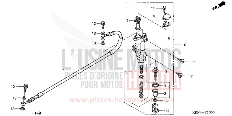 MAITRE-CYLINDRE FREIN AR. de CRF250R EXTREME RED (R292) 2005